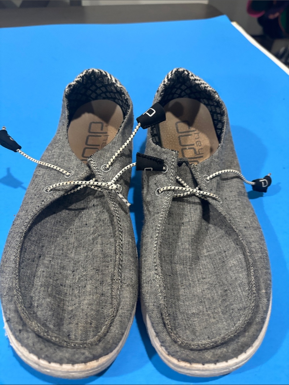 Hey Dude Grey Women's Slip-On Loafers with Toggle Laces